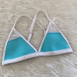 Hoaka • Neoprene blue bikini top, M
